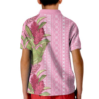 Women's Day Samoa Malu Tattoo Inspired Mix Teuila Kid Polo Shirt Rose Pink