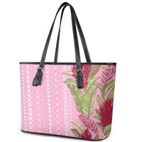 Women's Day Samoa Malu Tattoo Inspired Mix Teuila Leather Tote Bag Rose Pink