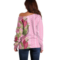 Women's Day Samoa Malu Tattoo Inspired Mix Teuila Off Shoulder Sweater Rose Pink