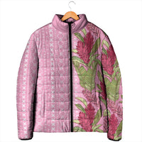 Women's Day Samoa Malu Tattoo Inspired Mix Teuila Padded Jacket Rose Pink