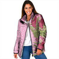 Women's Day Samoa Malu Tattoo Inspired Mix Teuila Padded Jacket Rose Pink