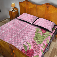 Women's Day Samoa Malu Tattoo Inspired Mix Teuila Quilt Bed Set Rose Pink