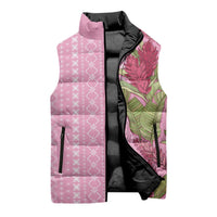 Women's Day Samoa Malu Tattoo Inspired Mix Teuila Sleeveless Puffer Jacket Rose Pink