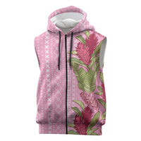 Women's Day Samoa Malu Tattoo Inspired Mix Teuila Sleeveless Zip Hoodie Rose Pink