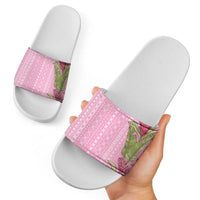 Women's Day Samoa Malu Tattoo Inspired Mix Teuila Slide Sandals Rose Pink