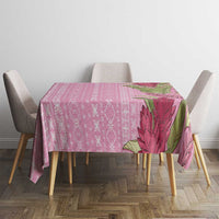 Women's Day Samoa Malu Tattoo Inspired Mix Teuila Tablecloth Rose Pink