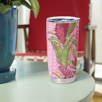 Women's Day Samoa Malu Tattoo Inspired Mix Teuila Tumbler Cup Rose Pink