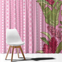 Women's Day Samoa Malu Tattoo Inspired Mix Teuila Window Curtain Rose Pink