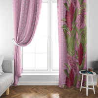 Women's Day Samoa Malu Tattoo Inspired Mix Teuila Window Curtain Rose Pink