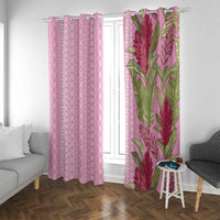 Women's Day Samoa Malu Tattoo Inspired Mix Teuila Window Curtain Rose Pink