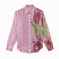 Women's Day Samoa Malu Tattoo Inspired Mix Teuila Women Casual Shirt Rose Pink