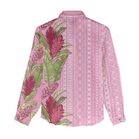 Women's Day Samoa Malu Tattoo Inspired Mix Teuila Women Casual Shirt Rose Pink