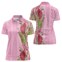 Women's Day Samoa Malu Tattoo Inspired Mix Teuila Women Polo Shirt Rose Pink