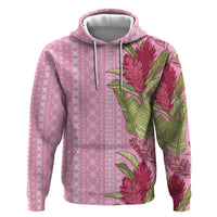 Women's Day Samoa Malu Tattoo Inspired Mix Teuila Zip Hoodie Rose Pink