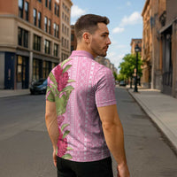 Women's Day Samoa Malu Tattoo Inspired Mix Teuila Zipper Polo Shirt Rose Pink