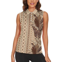 Women's Day Samoa Malu Tattoo Inspired Mix Teuila Women Sleeveless Polo Shirt Vintage Tapa LT7 - Polynesian Pride