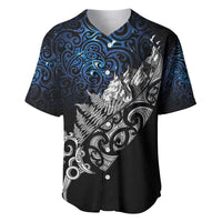 Maori Matariki Baseball Jersey Landscape Styled Fern - Galaxy