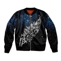 Maori Matariki Bomber Jacket Landscape Styled Fern - Galaxy