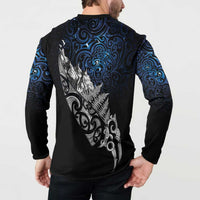 Maori Matariki Button Sweatshirt Landscape Styled Fern - Galaxy