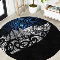 Maori Matariki Round Carpet Landscape Styled Fern - Galaxy