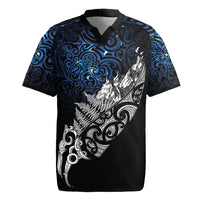 Maori Matariki Rugby Jersey Landscape Styled Fern - Galaxy LT7 Black - Polynesian Pride