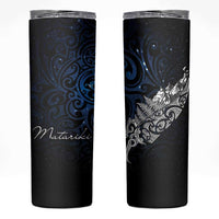 Maori Matariki Skinny Tumbler Landscape Styled Fern - Galaxy LT7 Black - Polynesian Pride