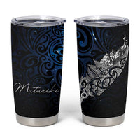 Maori Matariki Tumbler Cup Landscape Styled Fern - Galaxy LT7 Black - Polynesian Pride