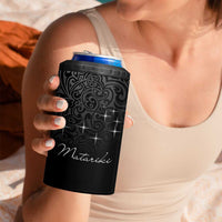 Maori Matariki 4 in 1 Can Cooler Tumbler Landscape Styled Fern - Monochrome LT7 - Polynesian Pride