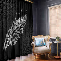 Maori Matariki Window Curtain Landscape Styled Fern - Monochrome LT7 - Polynesian Pride