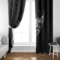 Maori Matariki Window Curtain Landscape Styled Fern - Monochrome LT7 - Polynesian Pride