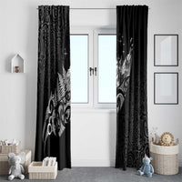 Maori Matariki Window Curtain Landscape Styled Fern - Monochrome LT7 - Polynesian Pride