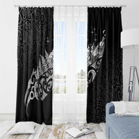 Maori Matariki Window Curtain Landscape Styled Fern - Monochrome LT7 - Polynesian Pride