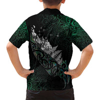 Maori Matariki Family Matching Puletasi and Hawaiian Shirt Landscape Styled Fern - Paua Shell