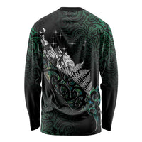 Maori Matariki Long Sleeve Shirt Landscape Styled Fern - Paua Shell
