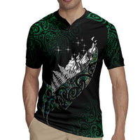 Maori Matariki Rugby Jersey Landscape Styled Fern - Paua Shell LT7 - Polynesian Pride