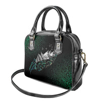 Maori Matariki Shoulder Handbag Landscape Styled Fern - Paua Shell