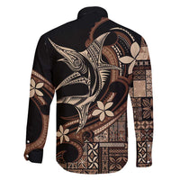 Samoa Manuia le Aso Tuto'atasi Family Matching Off Shoulder Maxi Dress and Hawaiian Shirt Siapo Mamanu Mix Tatau Marlin LT7 - Polynesian Pride