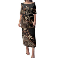 Samoa Manuia le Aso Tuto'atasi Family Matching Puletasi and Hawaiian Shirt Siapo Mamanu Mix Tatau Marlin