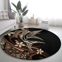 Samoa Manuia le Aso Tuto'atasi Round Carpet Siapo Mamanu Mix Tatau Marlin