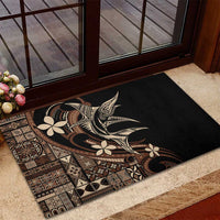 Samoa Manuia le Aso Tuto'atasi Rubber Doormat Siapo Mamanu Mix Tatau Marlin