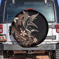 Samoa Manuia le Aso Tuto'atasi Spare Tire Cover Siapo Mamanu Mix Tatau Marlin LT7 Black - Polynesian Pride