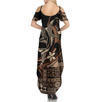 Samoa Manuia le Aso Tuto'atasi Summer Maxi Dress Siapo Mamanu Mix Tatau Marlin LT7 - Polynesian Pride