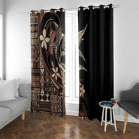 Samoa Manuia le Aso Tuto'atasi Window Curtain Siapo Mamanu Mix Tatau Marlin
