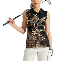 Samoa Manuia le Aso Tuto'atasi Women Sleeveless Polo Shirt Siapo Mamanu Mix Tatau Marlin