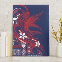 Samoa Manuia le Aso Tuto'atasi Canvas Wall Art Siapo Mamanu Mix Tatau Marlin - Flag Color LT7 Without Frame Blue - Polynesian Pride