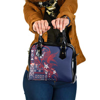 Samoa Manuia le Aso Tuto'atasi Shoulder Handbag Siapo Mamanu Mix Tatau Marlin - Flag Color LT7 One Size Blue - Polynesian Pride