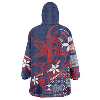 Samoa Manuia le Aso Tuto'atasi Wearable Blanket Hoodie Siapo Mamanu Mix Tatau Marlin - Flag Color