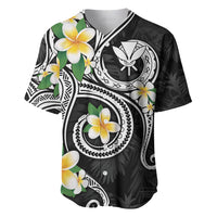 Kanaka Maoli Hawaii Plumeria Baseball Jersey Dancing Tentacles Black Style LT7 Black - Polynesian Pride