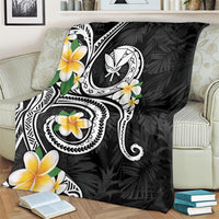 Kanaka Maoli Hawaii Plumeria Blanket Dancing Tentacles Black Style LT7 - Polynesian Pride