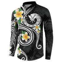 Kanaka Maoli Hawaii Plumeria Button Sweatshirt Dancing Tentacles Black Style LT7 - Polynesian Pride